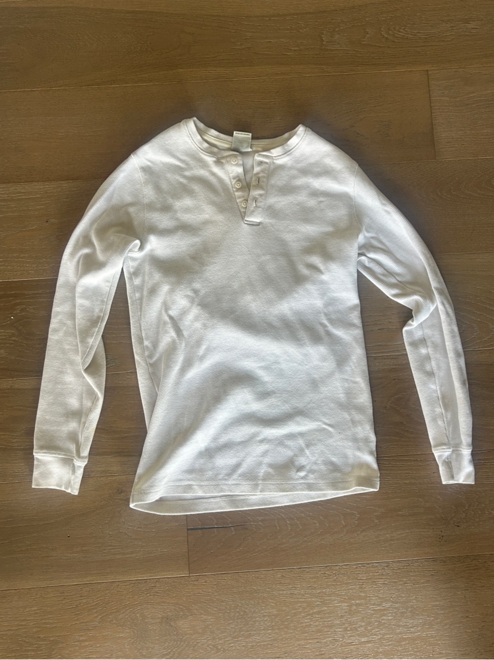 The North Face White Long-Sleeve Henley Thermal Top